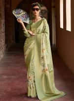 Tussar Silk Light Green Ceremonial Wear Printed Saree